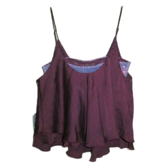Free People "Turn It On" Maroon /Purple Cami Size S/M - Picture 5 of 8